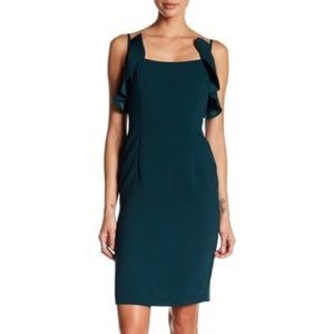 NWT Nanette Lepore Hunter Green Sheath Dress with Spaghetti Straps (Size 8)